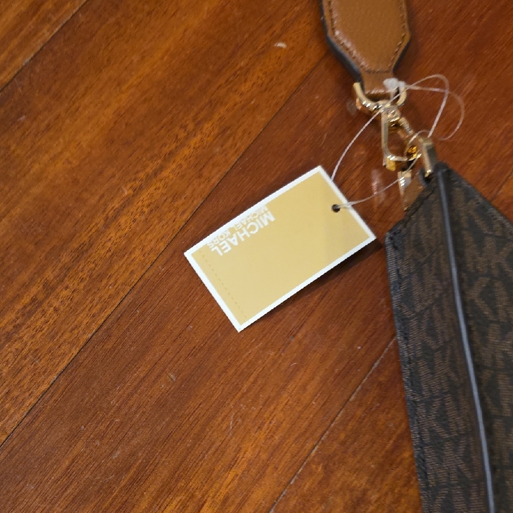 Michael Kors Brown MK Monogram Crossbody with Tan Strap - Picture 3 of 8